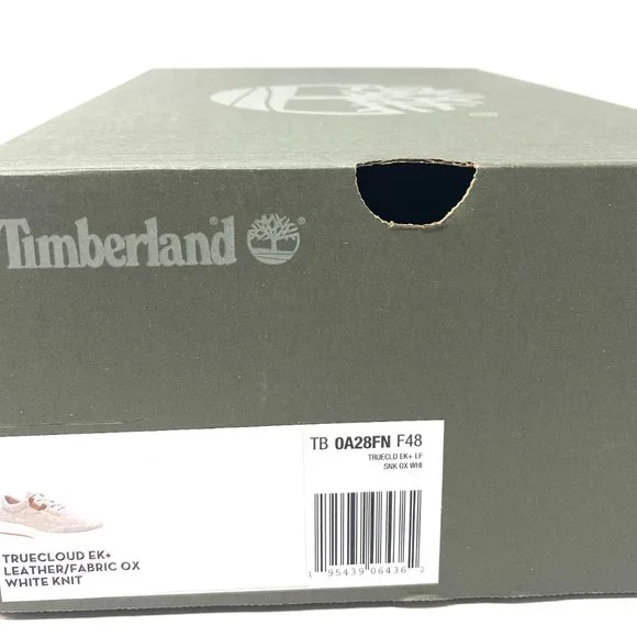 Timberland Truecloud EK Leather Fabric OX White Tan Knit Men's TB 0A28FN F48 - Picture 8 of 11